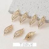 Gold Leaf Copper Pendant with Zircon Rhinestone Inlay
