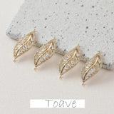 Gold Leaf Copper Pendant with Zircon Rhinestone Inlay