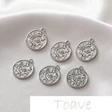 Gold Star Elephant Coin Pendant DIY Earrings Necklace Material