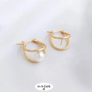 Gold-coated Double-line U-shaped Earrings DIY Jewelry Materials