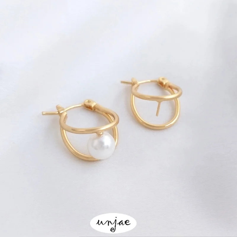 Gold-coated Double-line U-shaped Earrings DIY Jewelry Materials