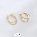 Gold-coated Double-line U-shaped Earrings DIY Jewelry Materials
