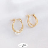 Gold-coated Double-line U-shaped Earrings DIY Jewelry Materials