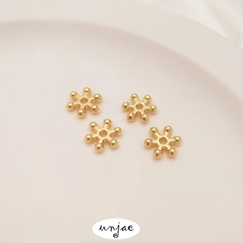 Real 9mm Snowflake Beads DIY Bracelet Spacer Jewelry Accessories