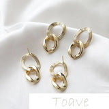 Gold Metal Chain Silver Needle Earrings DIY Hand-made Accessories