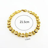 Gold-color Men's Stainless Steel Chain Bracelet