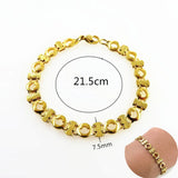 Gold-color Men's Stainless Steel Chain Bracelet