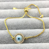 Gold Hamsa Evil Eye Bracelet CZ Jewelry