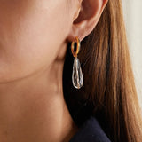 Gold Thick Hoop Earrings Evil Eye Charm Dangle Drops Halloween Gift