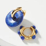 Gold Thick Hoop Earrings Evil Eye Charm Dangle Drops Halloween Gift