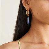 Gold Thick Hoop Earrings Evil Eye Charm Dangle Drops Halloween Gift