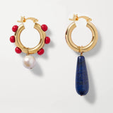 Gold Thick Hoop Earrings Evil Eye Charm Dangle Drops Halloween Gift