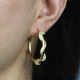 Micro Pave CZ Snake Circle Hoop Earring