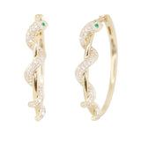 Micro Pave CZ Snake Circle Hoop Earring