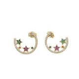 Delicate Christmas Star Cluster CZ Earrings for Women