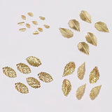 Metal Leaf Beads Charms for Jewelry Making 50 pcs
