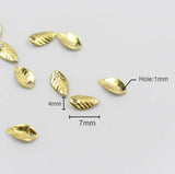 Metal Leaf Beads Charms for Jewelry Making 50 pcs
