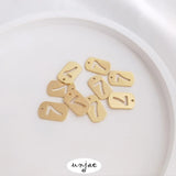 Gold Digital Card 7 Pendant DIY Bracelet Necklace