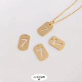 Gold Digital Card 7 Pendant DIY Bracelet Necklace