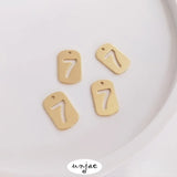 Gold Digital Card 7 Pendant DIY Bracelet Necklace
