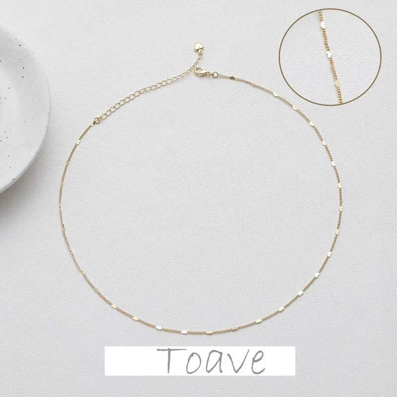 Gold Flat Chain Love Necklace DIY Material
