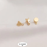 Gold-Plated Heart-Shaped Star Earrings S925 Silver Needle DIY Jewelry