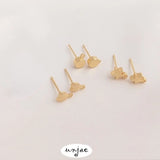Gold-Plated Heart-Shaped Star Earrings S925 Silver Needle DIY Jewelry