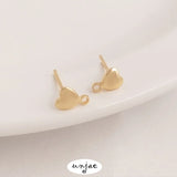 Gold-Plated Heart-Shaped Star Earrings S925 Silver Needle DIY Jewelry