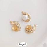 Gold Zirconium Love Heart Birdtail Bead Pendant DIY Necklace
