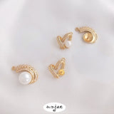Gold Zirconium Love Heart Birdtail Bead Pendant DIY Necklace