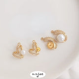 Gold Zirconium Love Heart Birdtail Bead Pendant DIY Necklace