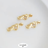 Gold Peach Heart Knot Connector Love Bow DIY Jewelry Accessories
