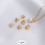 Gold Color-Preserving Bead Holder Pendant for Necklace DIY