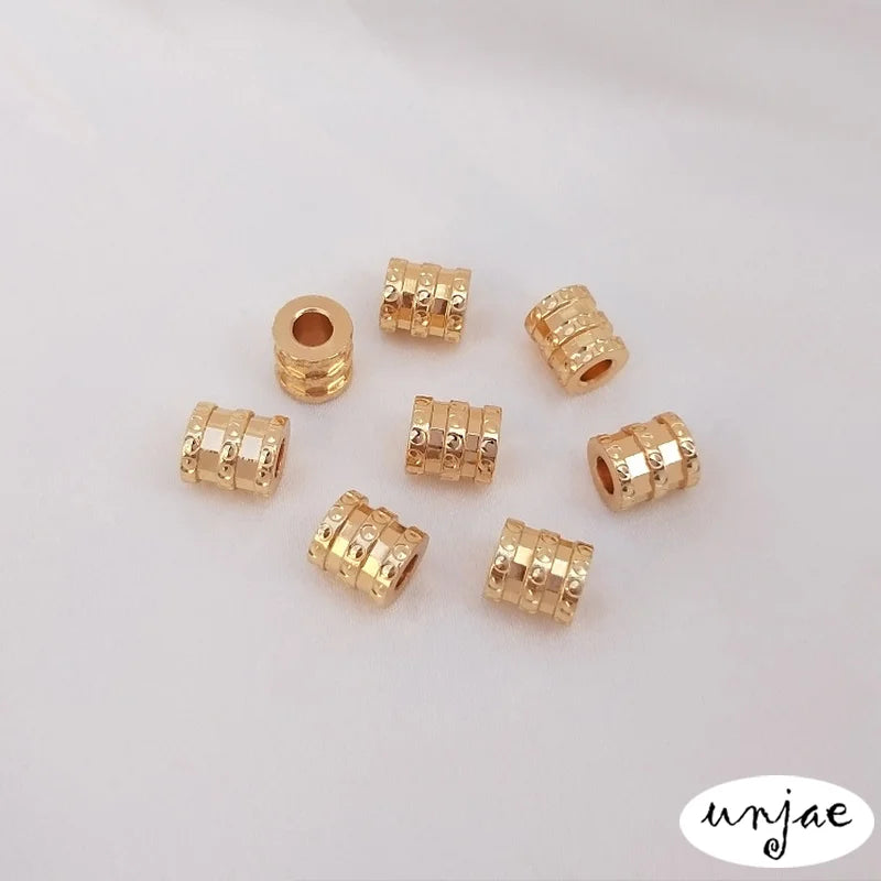 Gold Color-Preserving Pendant Flower Tube Bead DIY Bracelet