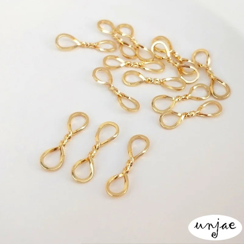 Gold-covered 8-shaped Buckle Accessories for DIY Jewelry