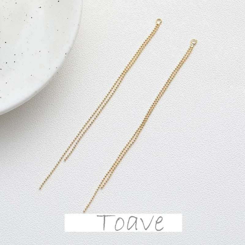 Gold Double Round Bead Tassel Chain DIY Earrings Material Accessories