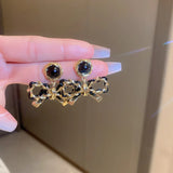 Electroplated Silver Needle Leather Wrapped Bow Earrings