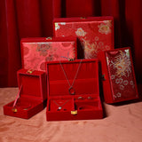 Red Velvet Dragon Phoenix Bracelet Jewelry Box