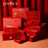 Red Velvet Dragon Phoenix Bracelet Jewelry Box