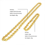 Men's Stainless Steel Chain Necklace Set Hip Hop Jewelry