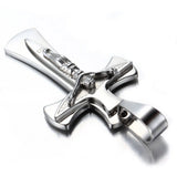 Silver Cross Pendant Necklace Stainless Steel Jewelry for Couples