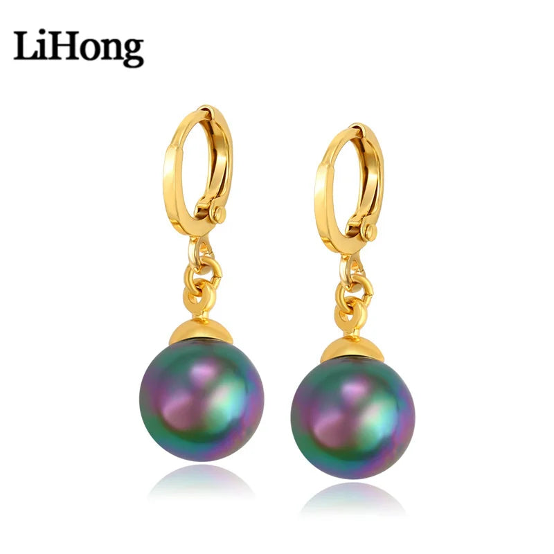 Gold-Plated 24k Earrings & Faux Pearl Earrings Set