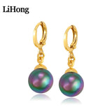 Gold-Plated 24k Earrings & Faux Pearl Earrings Set