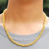 24k Plated Rope Necklace for Men