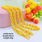 24k Plated Rope Necklace for Men