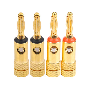 4pcs 4mm Plated Banana Plugs Red