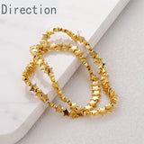 Gold-Plated Gallstone Star Bracelet Necklace Beads Spacer 1PCS