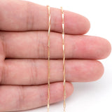 Gold-Plated Brass Bar Chain 1.2mm Thin for DIY Jewelry