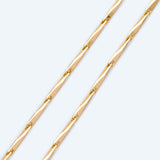 Gold-Plated Brass Bar Chain 1.2mm Thin for DIY Jewelry