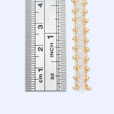Gold Plated Brass Beaded Chain with Clear Crystal Rondelle Beads